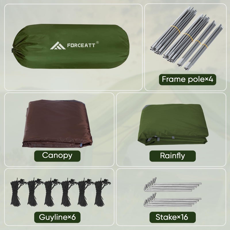 Forceatt 4 Person Camping Tent, Professional Waterproof & Windproof. Lightweight Backpacking Tent Suitable for Camping,Hiking, Outdoor, Mountaineering and Travel - Image 5